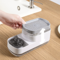 Kitchen Soap Dispenser with Sponge Holder Dish Detergent Dispenser for Kitchen Sink Multifunctional Soap Box Soap and Sponge- White. 