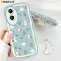 AMORVOR for VIVO Y17S Back Cover With Free Holder Cartoon Cute Soft Wavy Phone Case Camera Protection Transparent TPU Soft Cover. 