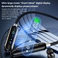 （New）Porui LED Diplay Wirele Bluetooth 5.3 Headphone Neck Hanging Magnetic Headet Memory Collar Aborption Earphone Cable port In Ear Earphone with Mic. 