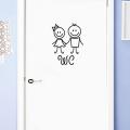 Cartoon Boy Girl WC Restroom Toilet Door Wall Sticker Washroom Decal Home Decor. 