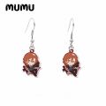 2020 New Bungo Stray Dogs Dangle Earring Anime Dazai Chuuya Acrylic Hook Earring Resin Earrings Epoxy Jewelry for Fans. 