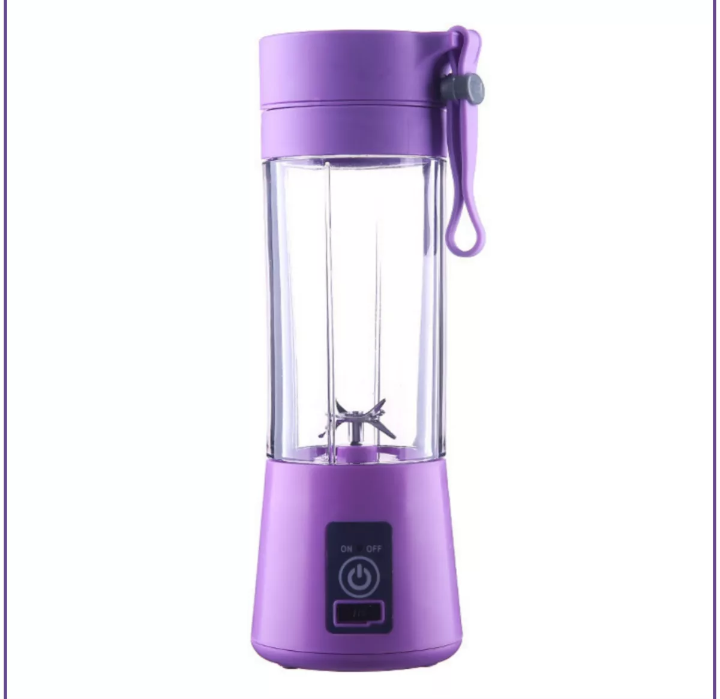 USB Chargeable Juicer Blender 6 Blades Portable Blender Mini 6 Blade Juicer Cup 380ml - Smoothie Maker Electric Travel Juicer Blender Machine Rechargeable