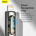 Baseus LED Display Fast Charging Cable USB Type C Nylon Braided Durable Data Cable. 