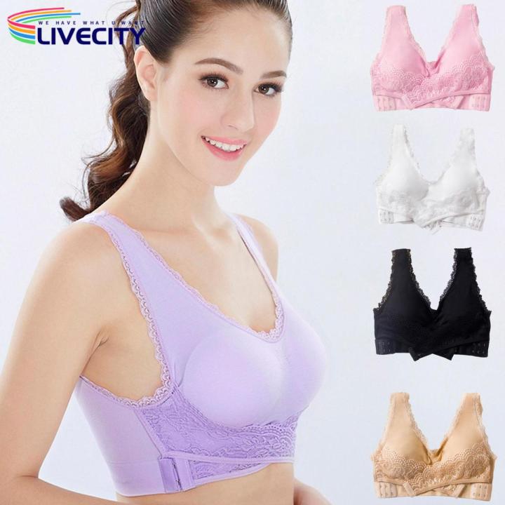 Anti sagging fashion front cross bra