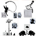 Cartoon Sticker Light Wall Stickers Light Decal Scrap Book Stickers Cat Dog Wall Sticker Beautiful Modern Art Switch Board Stickers Kitty | Dancer | Puppy Bird Cage | Fairy Reusable Sticker. 