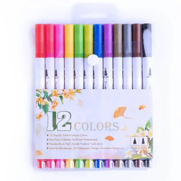 Dual%20Tip%20Watercolor%20Pen%20Color%20Art%20Marker%20Brush%20Tip%20&%20Fine%20Tip%20-%20Image%202