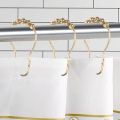 Easy Install Rustproof Shower Curtain Hooks Frictionless Stainless Steel - Easy Glide Shower Rings for Shower Curtains Rods Polished Gold Set of 12 Hooks. 