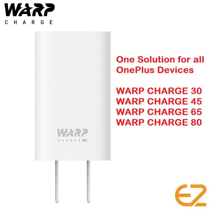 EZone OEM Warp Charge 30W | 45W | 65W | 80W with Type C | Wall Charger with Type C Cable | OnePlus Power Adapter | OnePlus Warp Charger | OnePlus PD Fast Charger with USB-A to Type C Cable Compatible for OnePlus 7T/ 7T Pro/ 7 Pro/ 7/ 6T/ 6/ 5T/ 5/ 3T/ 3
