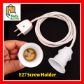 Light Bulb Holder Extension E27 Screw Type With Male Plug, 40/76 China Copper Wire Screw/Pin Light AC/DC LED Light Bulb Extension Cable. 