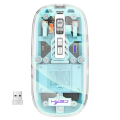 3 Modes Wireless Rechargeable Transparent Mouse – Bluetooth Mouse & 2.4G USB Gaming Mouse for PC, Laptop, and Desktop – Wireless Mouse for Gaming, Logitech Style Design. 