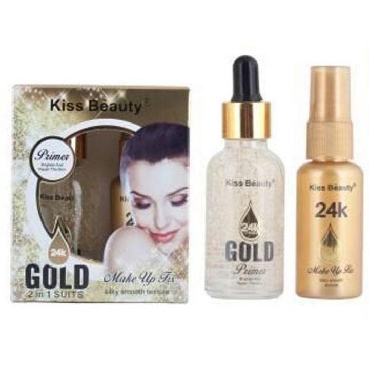 Kiss Beauty 24K Gold 2 in 1 Make Up Primer And Fixer