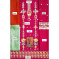 Kids Wedding Collection - 3Pcs Unstitched Fancy Wedding/Party Wear Little Girl Dress in Chiffon - JC-12. 