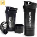 Shaker Bottle - 24 Ounce Protein Shaker Plastic Bottle for Pre & Post workout with Twist and Lock Protein Box Storage. 