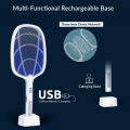 Rechargeable 2-in-1 Mosquito Racket - 1200mAh Lithium-Ion Battery. 