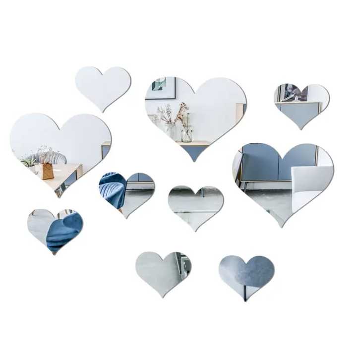 Acrylic Heart Mirror Wall Sticker