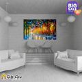 Gift City Presents Street Light View Canvas Painting with Frame Wall Art for Home Decor Multiple Sizes. 