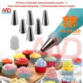 Cakeware 14 Pcs Cake Decorating Set Frosting Icing Piping Bag Tips with Steel Nozzles  Cake Ware 14 Pieces Cake Piping Nozzle Tools Set  Decorating Kit Icing Tips Pastry Bags Piping Bag Frosting Bags Baking Decorating Supplies. 