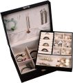 Two layer Jewelry organizer Box (Imported) - Women Display Storage Case Large PU Leather Jewelry Holder with Lock for Earring Ring Necklace Bracelet. 