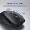 Bluetooth Wireless Optical Mouse Portable Silent Multi Device Ergonomic Mice BT1 BT2 2.4G for Windows Mac Laptop Computer Black. 