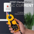 MT87 Digital Clamp Meter - Mini AC/DC Current, Voltage Tester with Resistance, Buzzer, Diode Test, Data Hold, Multifunction Socket, Compact and Portable Electrical Tester. 