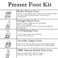 11Pcs Presser Foot Feet Set, Zig Zag, Straight Stitch Foot, Roller Foot, Snap On Sewing Machine Foot Presser Feet Set Fits for Singer, Brother, Janome Low Shank Sewing Machines. 