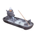 Ceramic Backflow Dragon Incense Burner Cones Stick Holder Censer Home Ornament. 