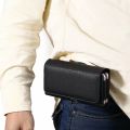 Leather Wallet Strap Dual Pouch 2 Phone Holder Belt Clip Case For iPhone 15 Pro Max Samsung Xiaomi Huawei Men Waist Bag Holster. 