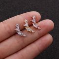 Helix Piercing Earrings For Women Cartilage Stud Earring Targus Helix Lobe Flat Ear Piercing Zircon Stainless Steel Jewelry 1PC. 
