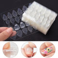 (Pack of 4) Nail Glue Stickers Double side, 24 double side transparent Flexible adhesive tape for women fake nails. 