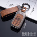 Honda Civic X 10 Th Gen 2016 - 2021 Premium Metal + Leather Key Case / Key Cover With Zinc Alloy Metal  Waterproof Scratch Proof - Vintage Brown. 