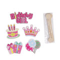 Happy Birthday Foam Board Sticker Cake Topper Collection, Cartoons Character Cakes Topper, Boy & Girl Born Day Celebration Best Foamboard Stickers Cup Cake Toppers Sponge Cake Decoration Foaming Sheet Wooden Top, Parties Decor Supplies Materials & Items. 