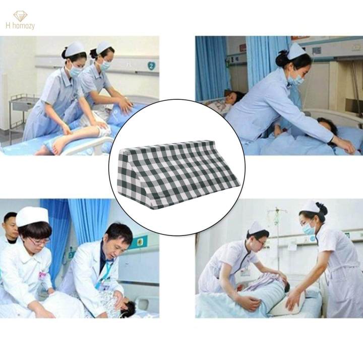 Pillow%20Wedge%20Back%20Positioning%20Pillow%20Slanted%20for%20Disable%20Seniors%20Green%20Lattice%20-%20Image%203