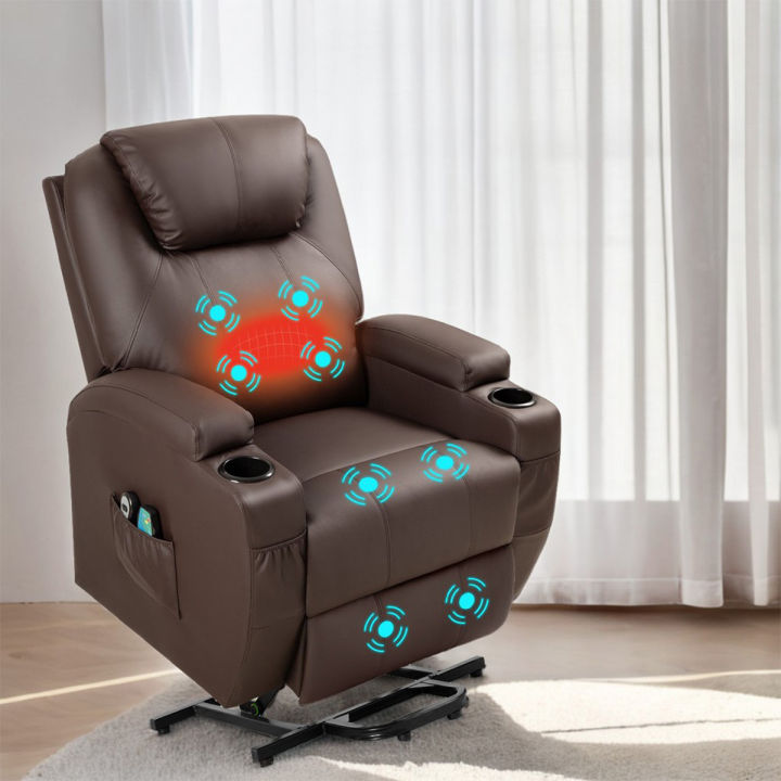 Signature Series - Lifter Electric Recliner Sofa With Heating & Vibration Function