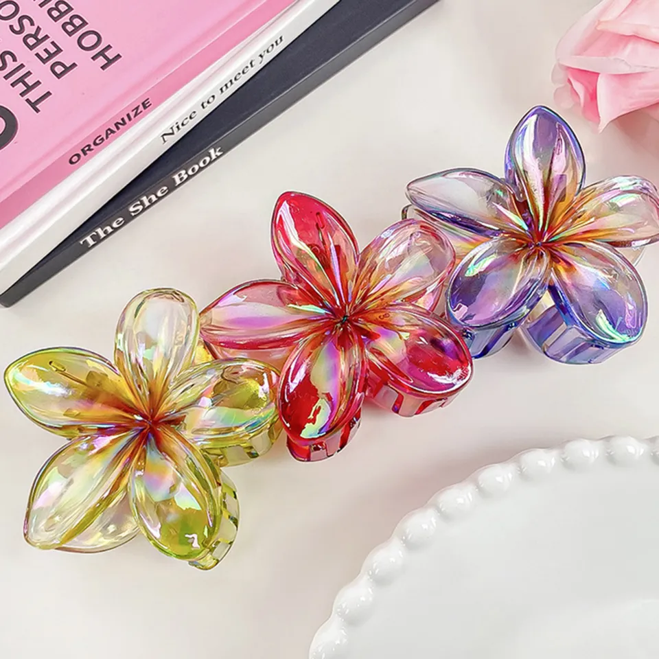 Peiotr- Flower Hair Clip Stylish Flower Hair Claw Clip Anti-slip