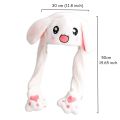 【Happier】 Children Women Warm Plush Rabbit Winter Caps Girls Animals Ear Moving Jumping Hats Kids Cute Bunny Fuzzy Pinch Airbag Funny Hats. 