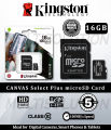 Kingston 16GB,32 GB,64 GB,128GB microSD Canvas Select Memory Card - Class 10 100MB Read Speed - 5 Years Warranty. 