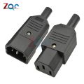 1 pair AC-013A AC 250V 10A Male and Female Power Iron Core Adapter 3 Terminals IEC320 C13 AC Power Connector 3 PIN. 