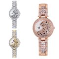 【ETOP】Women Luxury Full Crystal Quartz Watch  Fashion 3D Leopard Dial Stainless Steel Bracelet Wristwatch Female Clock Reloj Mujer. 