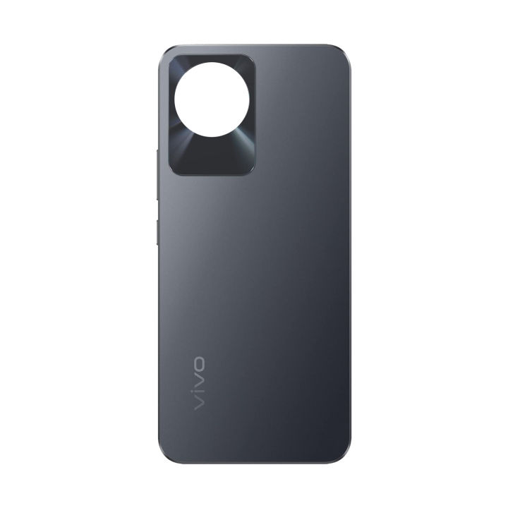 Vivo Y02 Middle Frame Housing With Side Button and Replacement Battery Back Door For Vivo Y02 - Black