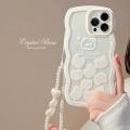 White Case Cute Bear Cover with Chain for iPhone 16promax/14/14pro/14plus/14promax/13 Pro Max / 12 Pro / 11 Pro Max / XR / XS Max. 