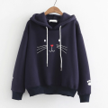 Pretty kitty printed hoodies for women. 