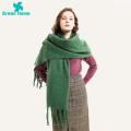 Green Home Shawl Wrap Comfortable Windproof Winter Female Wrap Scarf. 