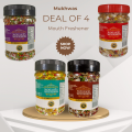Pack of 4 - Mukhwas Export Premium Quality White Rose, Yellow Ribbon, Rajistan & Shahi Darbar Mouth Freshener Pan Masala. 