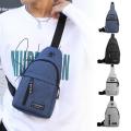 Men's Shoulder Bag Cross Body Chest Bags Double Layer Zipper Bag. 