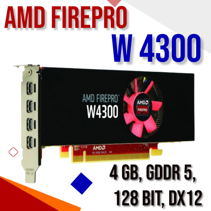 AMD FIREPRO W4300 4GB GDDR5 128BIT DX12 Graphic Card , MULTI DISPLAY at same time