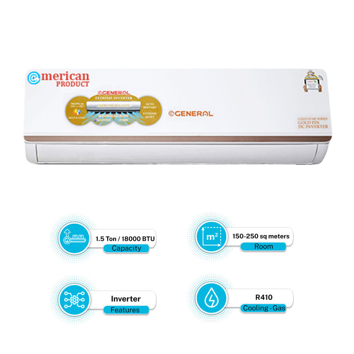 General 1.5 Ton Gold Star/Fantacy E-Smart Inverter AC Hot And Cool T3 75% Energy Saving Wifi Model-10 Years warranty