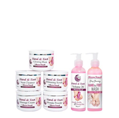 Moon Touch Hand & Foot Mani Pedi Cure Kit – 7 Pcs – Skin Brightening & Softening for All Skin Types