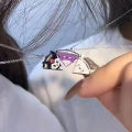 1pc HelloKitty Kulome Pizza Necklace Sanrio Cute Pendant Magnetic Sister Necklace Cartoon Fashion Jewelry Best Friend Gift WANNA. 