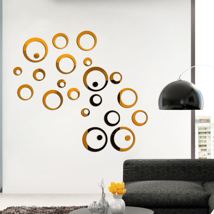 3D Acrylic mirror wall decor sticker, mirror stickers for wall, acrylic ...