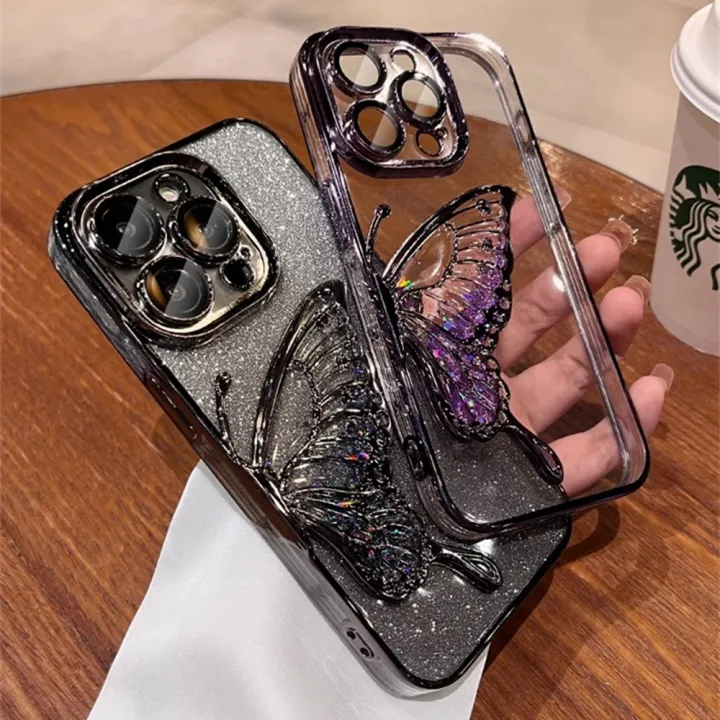 Gradient%20Glitter%20Butterfly%20Phone%20Case%20for%20IPhone%2012%2013%2014%2015%20Pro%20Max%20Soft%20TPU%20Case%20with%20Camera%20Protector%20Shockproof%20Cover%20-%20Image%202